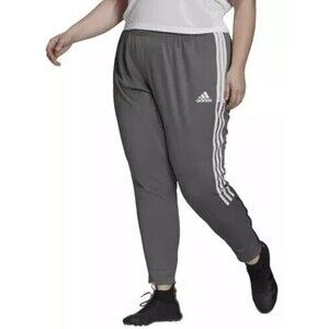 NWT Adidas TIRO Track Pants Tapered Fit Gray White Zip Ankle/Pockets Women's NWT